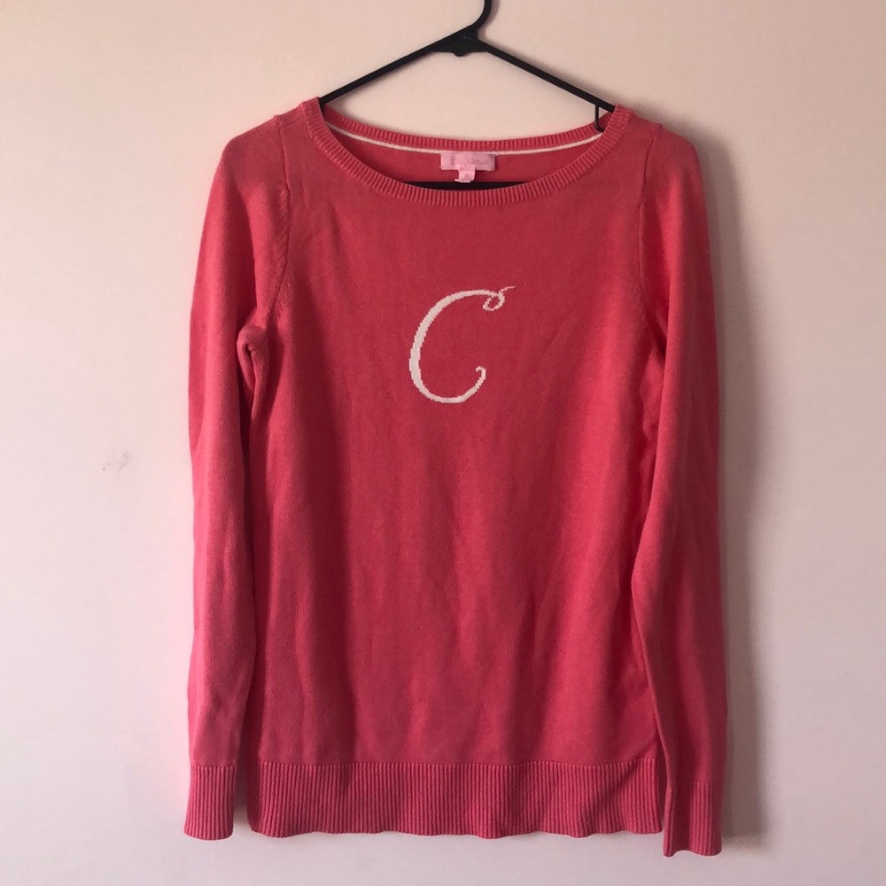 Lilly Pulitzer initial sweater “c”